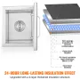 Drop in Ice Chest, 14"L x 12"W x 18"H Stainless Steel Ice Cooler, Commercial Ice Bin with Hinged Cover, 40 qt Outdoor Kitchen Ic