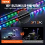 2 PCS 3 FT Whip Light, APP & RF Remote Control Led Whip Light, Waterproof RGB Chasing Lighted Whips with 4 Flags, for UTVs, ATVs