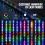 2 PCS 3 FT Whip Light, APP & RF Remote Control Led Whip Light, Waterproof RGB Chasing Lighted Whips with 4 Flags, for UTVs, ATVs