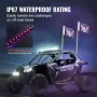 2 PCS 3 FT Whip Light, APP & RF Remote Control Led Whip Light, Waterproof RGB Chasing Lighted Whips with 4 Flags, for UTVs, ATVs