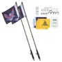 LED piskelys 2pcs 3ft RGB antenne lys med flag fjernapp ATV UTV