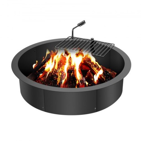 Fire Pit Ring m/ BBQ Brandring 35 tommer ydre stål DIY Campfire Firepit