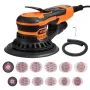Random Orbital Sander 5 & 6-Inch, 350W Brushless Orbital Sander, 10,000 PRM 6 Variable Speed Electric Palm Sander with 20PCS San