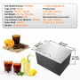 Drop in Ice Chest, 28"L x 20"W x 17"H Stainless Steel Ice Cooler, Commercial Ice Bin with Hinged Cover, 40 qt Outdoor Kitchen Ic