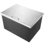 Drop in Ice Chest, 28"L x 20"W x 17"H Stainless Steel Ice Cooler, Commercial Ice Bin with Hinged Cover, 40 qt Outdoor Kitchen Ic