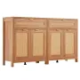 Rattan Cabinet, Set of 2, Rattan Storage Cabinet with 4 Magnetic Doors and 2 Drawers, Sideboard Buffet Cabinet with Adjustable S