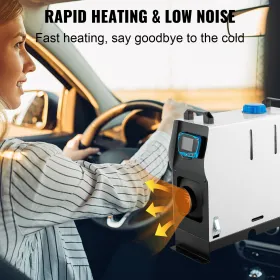 Diesel Air Heater, 8KW Parking Heater, All in 1, 12V Truck Heater, One Air Outlet, with Red LCD Switch, Remote Control, Fast