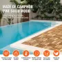 Interlocking Deck Tiles Solid Wood, 27 Pack,12"x12" Waterproof Camphor Pine Wood Flooring All Weather Use, Patio Floor Decking C