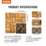 Interlocking Deck Tiles Solid Wood, 27 Pack,12"x12" Waterproof Camphor Pine Wood Flooring All Weather Use, Patio Floor Decking C
