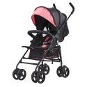 Lightweight Stroller Compact Easy Fold Adjustable Backrest Black/Pink