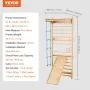 Swedish Ladder Wall Gym, 5 in 1 Wooden Indoor Playground Climbing Toys, 220 lbs Load Capacity Swedish Wall Ladder with Pull-Up B