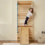 Swedish Ladder Wall Gym, 5 in 1 Wooden Indoor Playground Climbing Toys, 220 lbs Load Capacity Swedish Wall Ladder with Pull-Up B