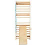 Swedish Ladder Wall Gym, 5 in 1 Wooden Indoor Playground Climbing Toys, 220 lbs Load Capacity Swedish Wall Ladder with Pull-Up B