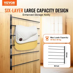 Vægmonteret sadelstativ seks niveauer engelsk og vestlig hestesadelstand