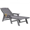 Outdoor Chaise Lounge Chair Adjustable Patio Reclining Bench Lounger Gray