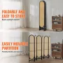 6 Panel Room Divider Hand-Woven Rattan Foldende