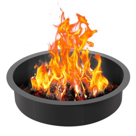 Fire Pit Ring Round 40â€ Outer 36â€ Inner Steel Liner DIY Campfire Firepit