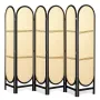 6 Panel Room Divider Hand-Woven Rattan Foldende