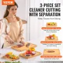 Cutting Board, 3 Pieces, Premium Versatile Bamboo Cutting Board with Food-Grade Oil and Juice Groove,Sturdy & Durable Chopping B