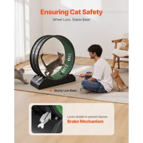 Cat Exercise Wheel 31.5 in Large Indoor Cat Running Wheel Treadmill Black