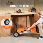 Miter Saw Stand with Tabletop and Wheels, 330lbs Load Capacity Steel Collapsible Rolling Stand for Miter Saw, Adjustable Height 