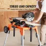 Miter Saw Stand with Tabletop and Wheels, 330lbs Load Capacity Steel Collapsible Rolling Stand for Miter Saw, Adjustable Height 