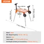 Miter Saw Stand with Tabletop and Wheels, 330lbs Load Capacity Steel Collapsible Rolling Stand for Miter Saw, Adjustable Height 