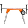 Miter Saw Stand with Tabletop and Wheels, 330lbs Load Capacity Steel Collapsible Rolling Stand for Miter Saw, Adjustable Height 