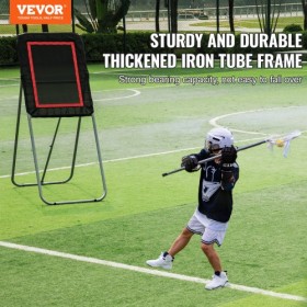 Folding Lacrosse Rebounder for Backyard, 3x4 Ft Volleyball Bounce Back Net, Pitchback Throwback Baseball Softball Return