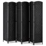 6 Panel Room Divider, Hand-Woven Folding Privacy Screens with Hinges, Portable and Freestanding Partition Room Dividers and Wall