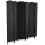 6 Panel Room Divider Hand-Woven Folding Privacy Screen med