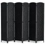 6 Panel Room Divider Hand-Woven Folding Privacy Screen med
