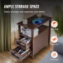 Farmhouse slutbord smal natstand med USB -porte og forretninger