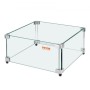 Gas Fire Pit Wind Guard for Square Fire Table, 493 x 493 x 191 mm Clear Tempered Wind Guard for Firepits, 8mm Thick Square