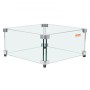 Gas Fire Pit Wind Guard for Square Fire Table, 493 x 493 x 191 mm Clear Tempered Wind Guard for Firepits, 8mm Thick Square