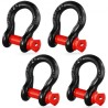 4 Pack 1/2" D Ring Shackle with 5/8" Screw Pin 17637 lbs Break Strength