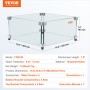 Gas Fire Pit Wind Guard for Square Fire Table, 493 x 493 x 191 mm Clear Tempered Wind Guard for Firepits, 8mm Thick Square