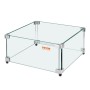 Gas Fire Pit Wind Guard for Square Fire Table, 493 x 493 x 191 mm Clear Tempered Wind Guard for Firepits, 8mm Thick Square