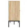 Rattan Cabinet, Rattan Storage Cabinet with 4 Magnetic Doors and Adjustable Shelves, Sideboard Buffet Cabinet for Hallway, Entry