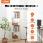 Rattan Corner Bookshelf, 5 Tiers Ladder Corner Shelf with Metal Frame, Narrow Open Wall Corner Storage Rack, Storage Display She