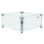 Gas Fire Pit Wind Guard for Square Fire Table, 493 x 493 x 191 mm Clear Tempered Wind Guard for Firepits, 8mm Thick Square