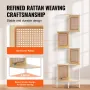 Rattan hjørne boghylde 5-lags bambus stige smal hylde væg