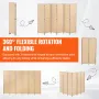 6 Panel Room Divider Bambus Håndvævet foldning af