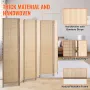 6 Panel Room Divider Bambus Håndvævet foldning af