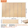 6 Panel Room Divider, Bamboo Hand-Woven Folding Privacy Screens with Hinges, Portable Partition Room Dividers & Freestanding Wal