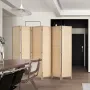6 Panel Room Divider Bambus Håndvævet foldning af