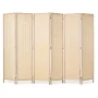 6 Panel Room Divider Bambus Håndvævet foldning af