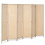 6 Panel Room Divider Bambus Håndvævet foldning af
