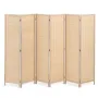 6 Panel Room Divider, Bamboo Hand-Woven Folding Privacy Screens with Hinges, Portable Partition Room Dividers & Freestanding Wal