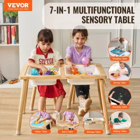 Kids Sensory Table & Stol Sæt Sand Water Play Table med 2